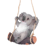 Resin Swinging Koala Animal Model Figurine Statue Sculpture Hanging Ornament Outdoor Yard Decoration - Extra Image