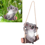 Resin Swinging Koala Animal Model Figurine Statue Sculpture Hanging Ornament Outdoor Yard Decoration - Extra Image