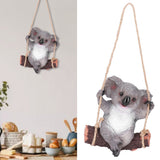 Resin Swinging Koala Animal Model Figurine Statue Sculpture Hanging Ornament Outdoor Yard Decoration - Extra Image