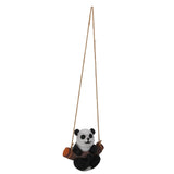 Panda Swing Statue Resin Animal Garden Outdoor Statue for Patio Yard Lawn Home Office