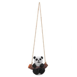 Panda Swing Statue Resin Animal Garden Outdoor Statue for Patio Yard Lawn Home Office - Top-Down View