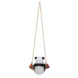 Panda Swing Statue Resin Animal Garden Outdoor Statue for Patio Yard Lawn Home Office - 45-Degree Angle