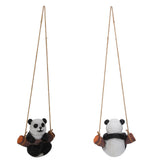 Panda Swing Statue Resin Animal Garden Outdoor Statue for Patio Yard Lawn Home Office