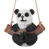Panda Swing Statue Resin Animal Garden Outdoor Statue for Patio Yard Lawn Home Office