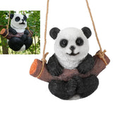 Panda Swing Statue Resin Animal Garden Outdoor Statue for Patio Yard Lawn Home Office