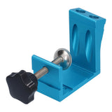 15° Oblique Hole Locator Positioner Set Aluminum Alloy Pocket Hole Jig Kit Woodworking Accessory Blue - 45-Degree Angle