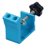 15° Oblique Hole Locator Positioner Set Aluminum Alloy Pocket Hole Jig Kit Woodworking Accessory Blue