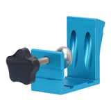 15° Oblique Hole Locator Positioner Set Aluminum Alloy Pocket Hole Jig Kit Woodworking Accessory Blue