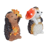 1 Pair Resin Hedgehog Ornament Micro Landscape Animal Decoration for Birthday Bedroom Study
