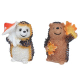 1 Pair Resin Hedgehog Ornament Micro Landscape Animal Decoration for Birthday Bedroom Study - Rear View