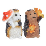1 Pair Resin Hedgehog Ornament Micro Landscape Animal Decoration for Birthday Bedroom Study - Low Angle