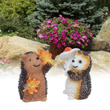 1 Pair Resin Hedgehog Ornament Micro Landscape Animal Decoration for Birthday Bedroom Study