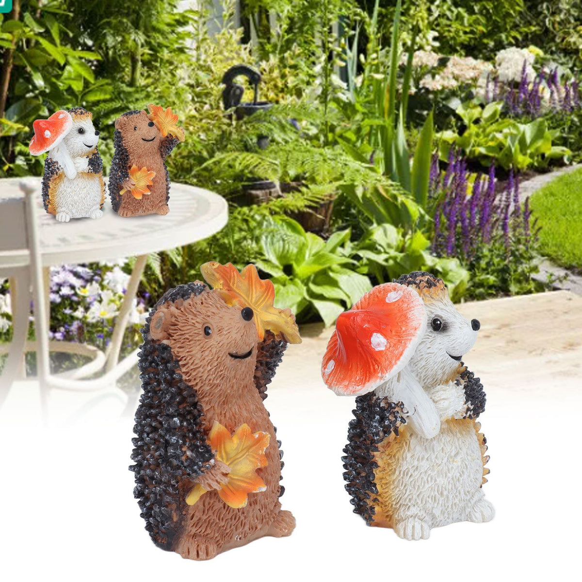 1 Pair Resin Hedgehog Ornament Micro Landscape Animal Decoration for Birthday Bedroom Study