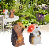 1 Pair Resin Hedgehog Ornament Micro Landscape Animal Decoration for Birthday Bedroom Study - Extra Image
