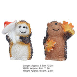 1 Pair Resin Hedgehog Ornament Micro Landscape Animal Decoration for Birthday Bedroom Study