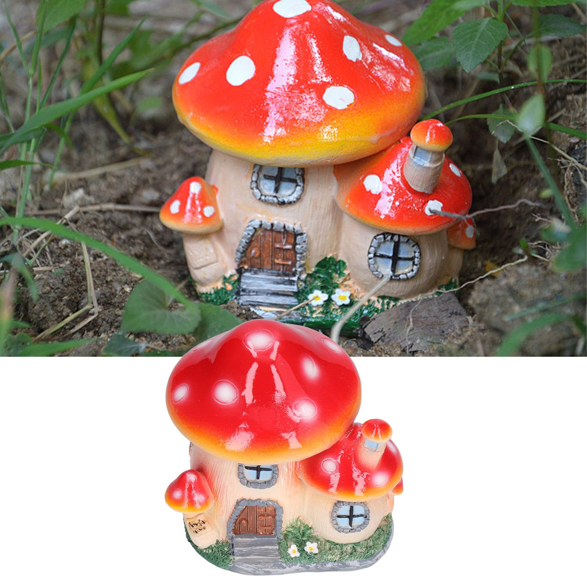 Small Mushroom House Decoration Moss Micro Landscape Decorations Bonsai Mushroom Sculpture Resin Crafts