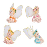 4Pcs Flower Fairies Figurines Garden Home Ornament Fairy Figures Resin Craft Bonsai Decoration - Close-Up Angle