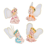 4Pcs Flower Fairies Figurines Garden Home Ornament Fairy Figures Resin Craft Bonsai Decoration - Low Angle