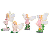 4Pcs Flower Fairies Figurines Statue Garden Home Ornament Resin Model Miniature Landscape Decor