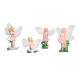 4Pcs Flower Fairies Figurines Statue Garden Home Ornament Resin Model Miniature Landscape Decor - 45-Degree Angle