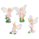 4Pcs Flower Fairies Figurines Statue Garden Home Ornament Resin Model Miniature Landscape Decor