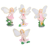 4Pcs Flower Fairies Figurines Statue Garden Home Ornament Resin Model Miniature Landscape Decor - Close-Up Angle