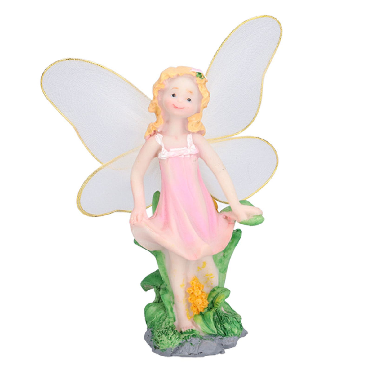4Pcs Flower Fairies Figurines Statue Garden Home Ornament Resin Model Miniature Landscape Decor