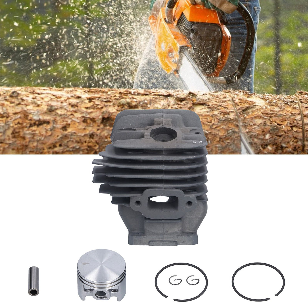 Cylinder Piston Kit Chain Saw 44.7mm Metal Set Kit for Stihl 026 MS260 1121 020 1217