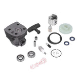 46mm Aluminum Cylinder Piston Spark Plug Bearing Gasket Set Fit for Husqvarna 55 51 Chainsaw - Top-Down View