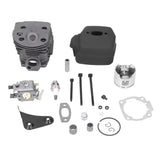 46mm Cylinder Piston Carburetor Spark Plug Gasket Set Replacement Fit for Husqvarna 55 51 Chainsaw - Top-Down View