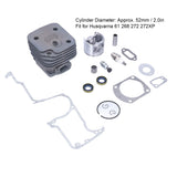 Chainsaw Cylinder Piston Kit Relief Valve Spark Plug 52mm Fit for Husqvarna 61 268 272 272XP