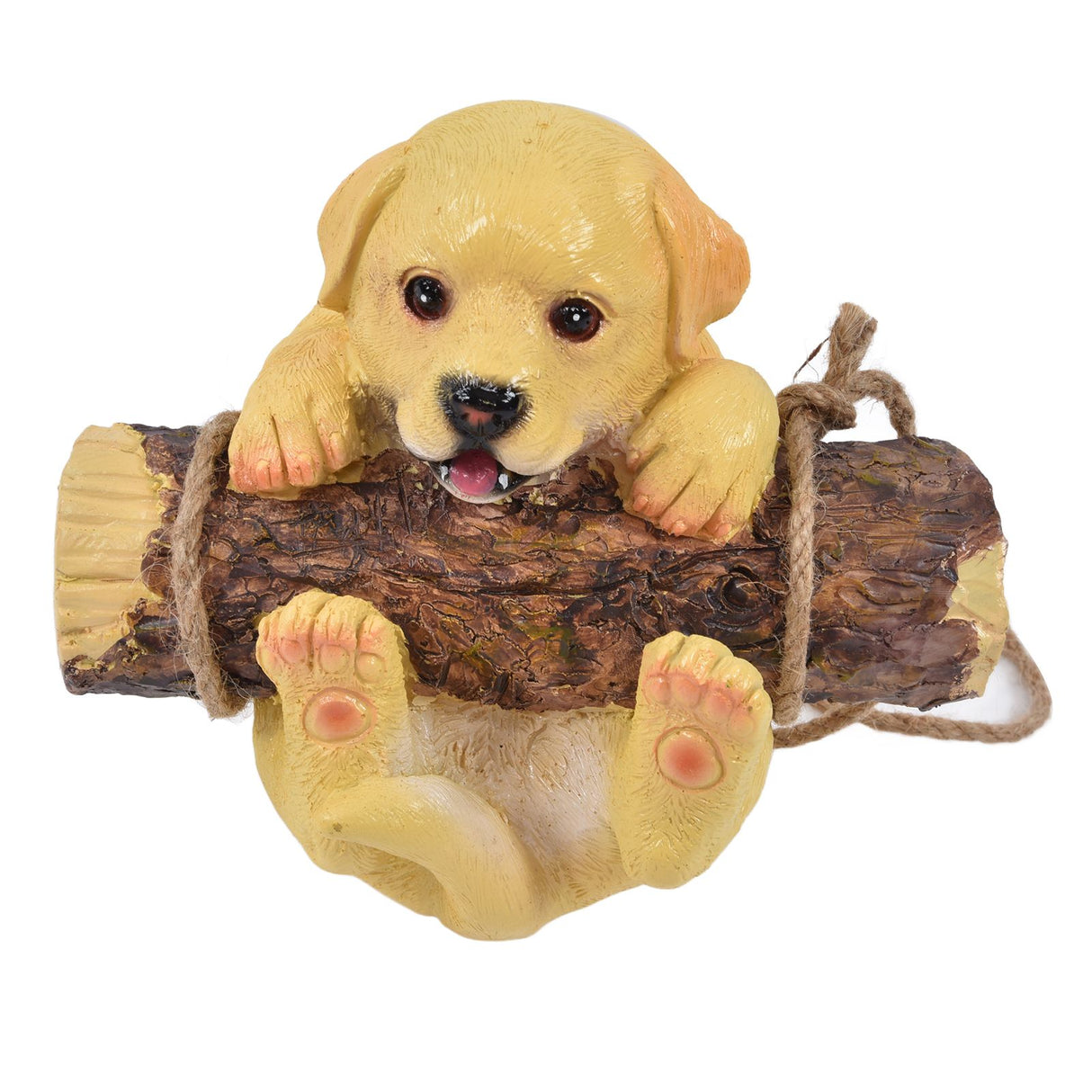 Resin Swinging Puppy Dog Statue Simulation Animal Model Figurine Sculpture Crafts Outdoor Garden Decoration