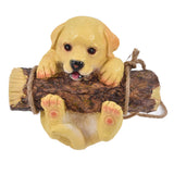 Resin Swinging Puppy Dog Statue Simulation Animal Model Figurine Sculpture Crafts Outdoor Garden Decoration