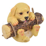 Resin Swinging Puppy Dog Statue Simulation Animal Model Figurine Sculpture Crafts Outdoor Garden Decoration - Side View