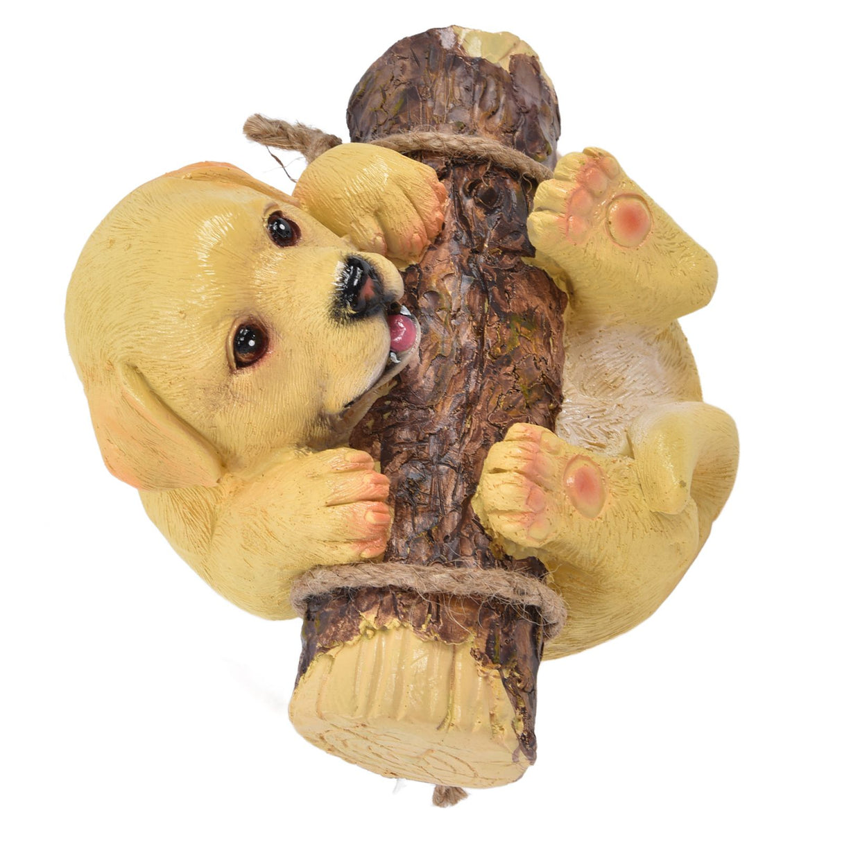 Resin Swinging Puppy Dog Statue Simulation Animal Model Figurine Sculpture Crafts Outdoor Garden Decoration