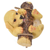 Resin Swinging Puppy Dog Statue Simulation Animal Model Figurine Sculpture Crafts Outdoor Garden Decoration
