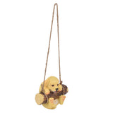 Resin Swinging Puppy Dog Statue Simulation Animal Model Figurine Sculpture Crafts Outdoor Garden Decoration
