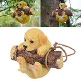 Resin Swinging Puppy Dog Statue Simulation Animal Model Figurine Sculpture Crafts Outdoor Garden Decoration
