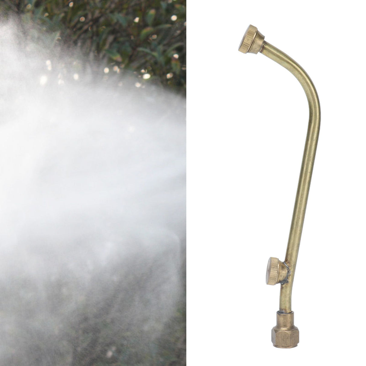 Garden Sprayer Nozzle Double Outlets Brass Agricultural Water Mist Atomizing Sprinkler G1/4 Inner Wire Connector
