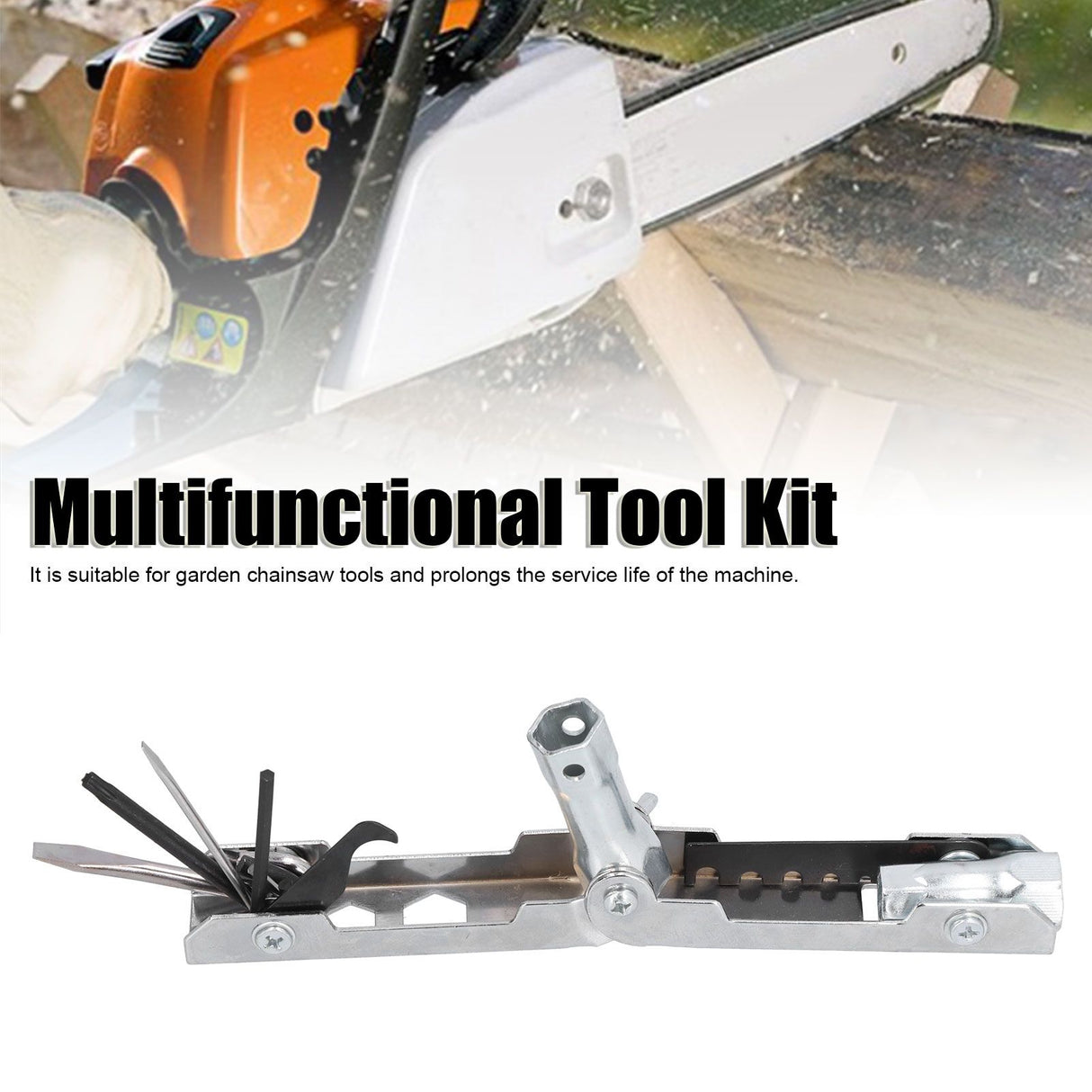 Multifunctional Tool Set Screwdriver Socket Wrench File Hex Disk Fit for Stihl Chainsaw