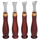 4pcs Leather Edgers Sharp Professional Trimming Working Kit with Wooden Handle for DIY Craft Leather Cutting