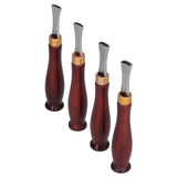 4pcs Leather Edgers Sharp Professional Trimming Working Kit with Wooden Handle for DIY Craft Leather Cutting