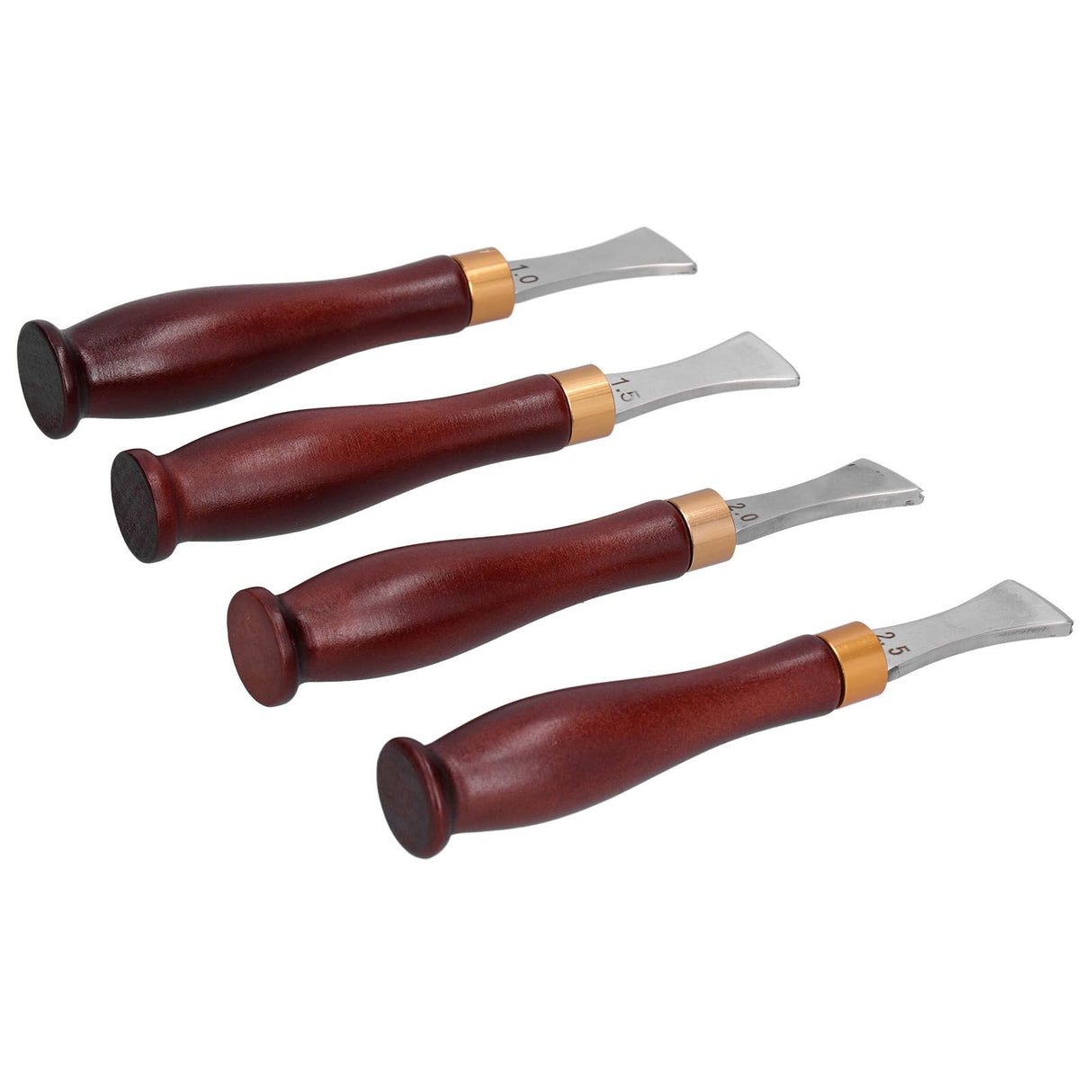 4pcs Leather Edgers Sharp Professional Trimming Working Kit with Wooden Handle for DIY Craft Leather Cutting