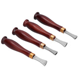 4pcs Leather Edgers Sharp Professional Trimming Working Kit with Wooden Handle for DIY Craft Leather Cutting - Rear View