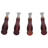 4pcs Leather Edgers Sharp Professional Trimming Working Kit with Wooden Handle for DIY Craft Leather Cutting - Low Angle