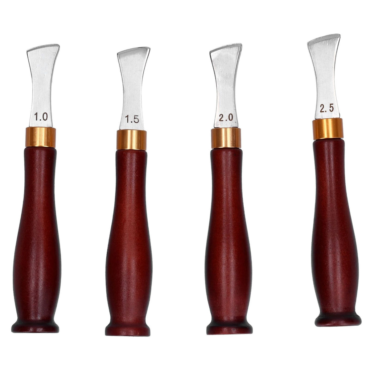 4pcs Leather Edgers Sharp Professional Trimming Working Kit with Wooden Handle for DIY Craft Leather Cutting
