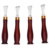 4pcs Leather Edgers Sharp Professional Trimming Working Kit with Wooden Handle for DIY Craft Leather Cutting - Extra Image