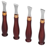 4pcs Leather Edgers Sharp Professional Trimming Working Kit with Wooden Handle for DIY Craft Leather Cutting - Extra Image