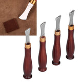 4pcs Leather Edgers Sharp Professional Trimming Working Kit with Wooden Handle for DIY Craft Leather Cutting - Extra Image