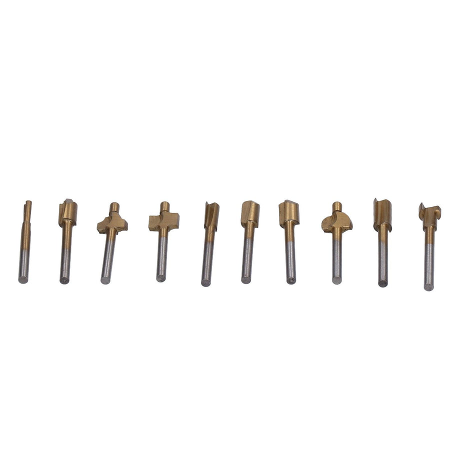 10pcs Carpentry Router Bits Carbide Rotary Burr Set for DIY Woodworking Carving Engraving Drilling